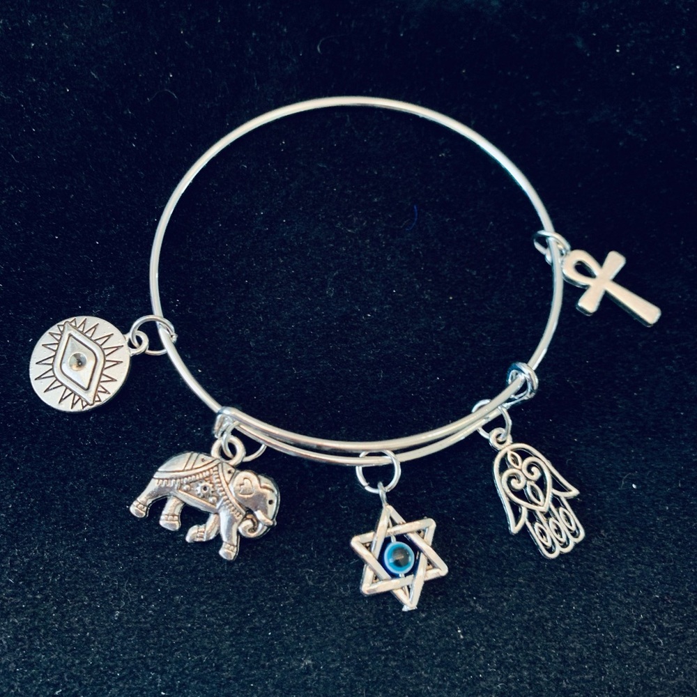 Egyptian Luck Eye of Horus/ Hamsa Hand bangle bracelet